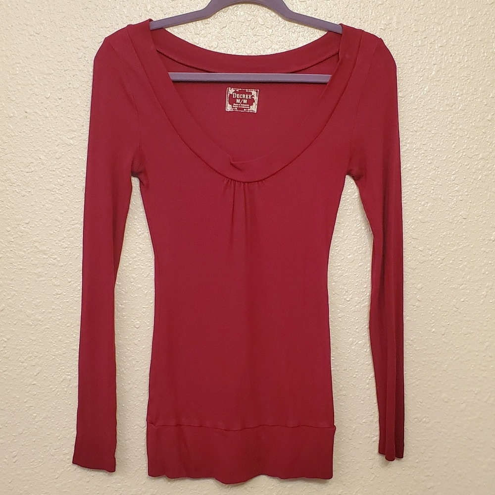 Decree long sleeve scoop neck top